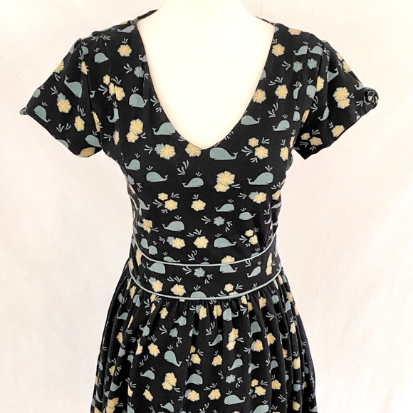 Anthropologie Yumi Whale Pattern Fit - Flare Dress - Picture 6 of 12